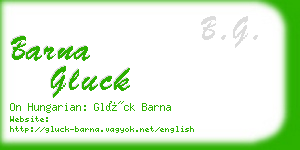 barna gluck business card